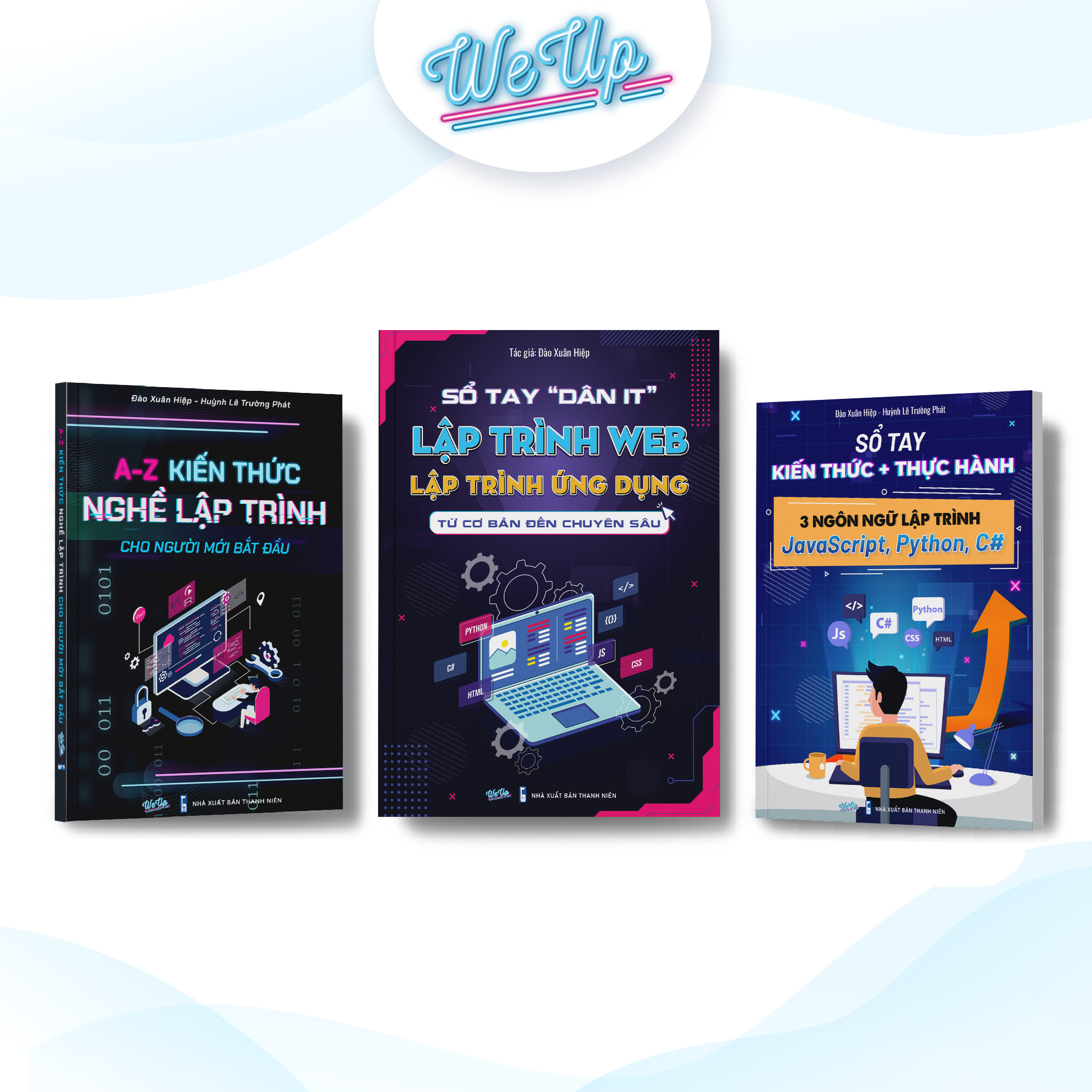 Combo 3 cuốn sách lập trình: sách hướng dẫn kiến thức lập trình từ a-z, sách thực hành 3 ngôn ngữ lập trình javascript, python, c# và sổ tay "dân it" lập trình web