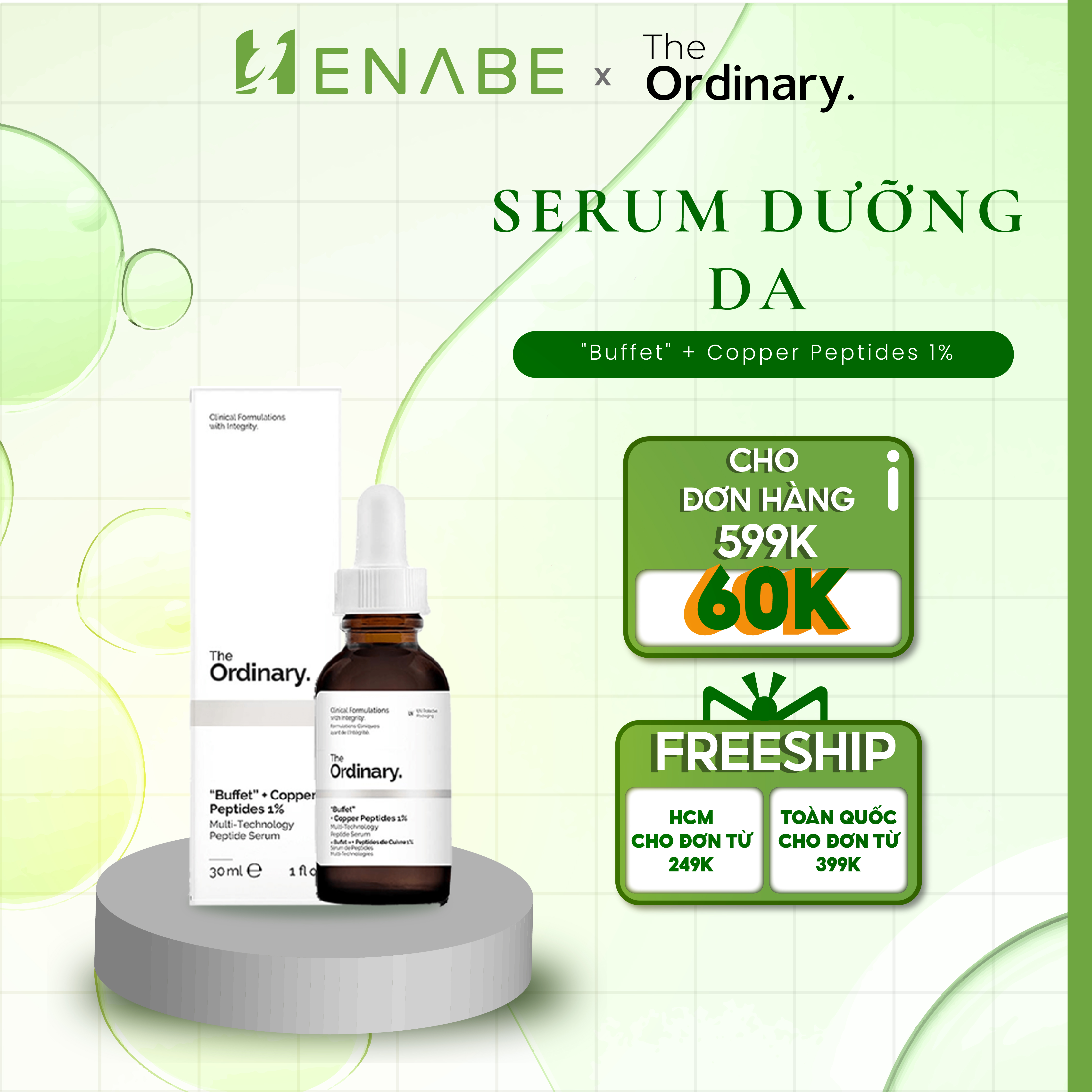 Tinh chất tái tạo da, chống lão hóa - Serum The Ordinary Buffet + Copper Peptides 1%