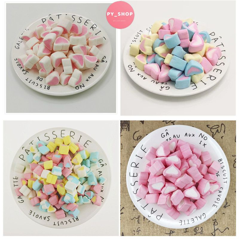 Kẹo dẻo xốp Marshmallow nhiều loại - Loại đẹp, kẹo bông gòn