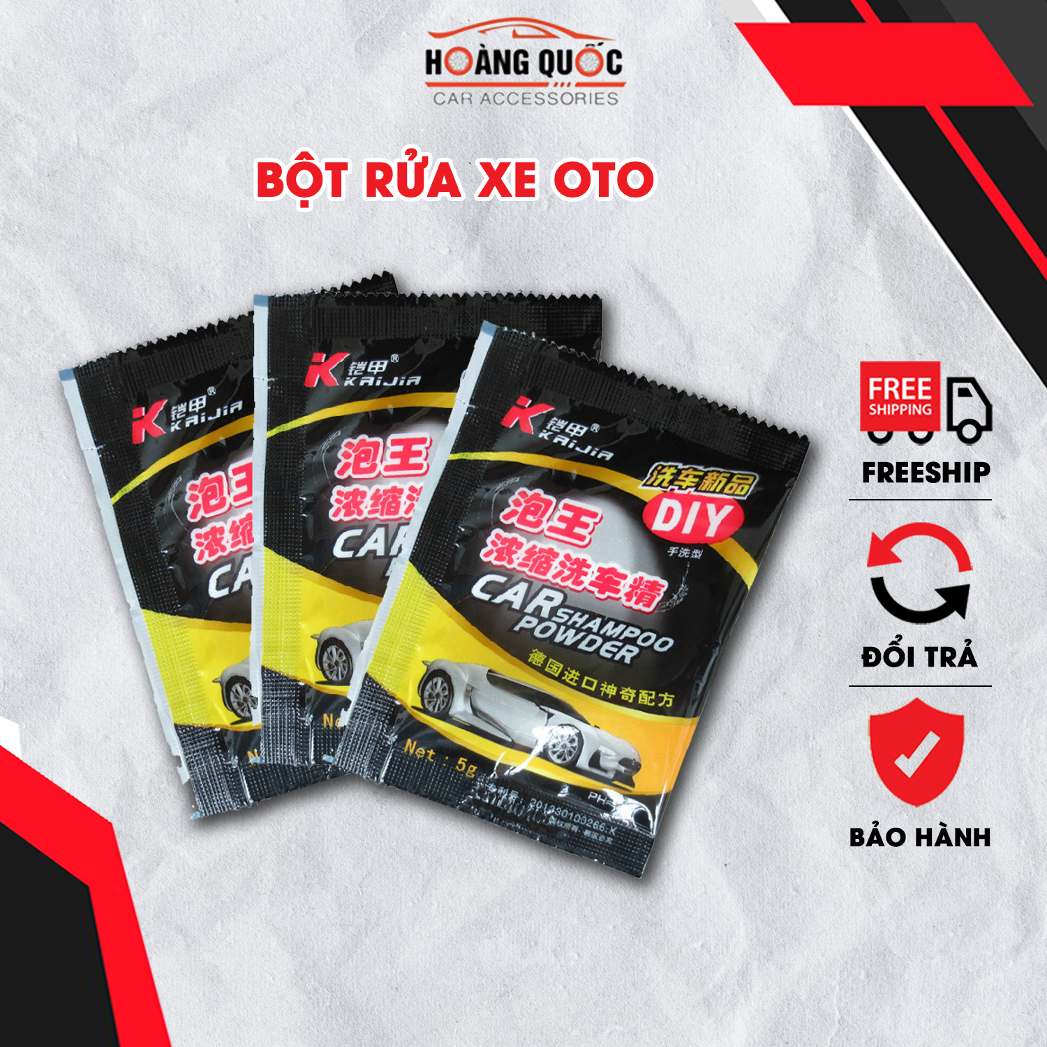 Bột rửa xe ô tô, bột tạo bọt rửa xe ô tô car shampoo powder 5g