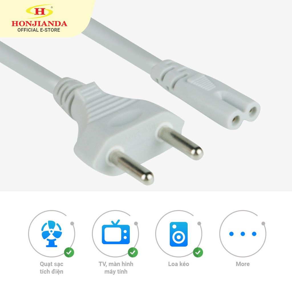 Dây nguồn số 8, dài 2m, được làm từ đồng nguyên chất 100%, đúng tiết diện, sử dụng cho nồi cơm điện, quạt điện...hàng Việt Nam chất lượng cao.