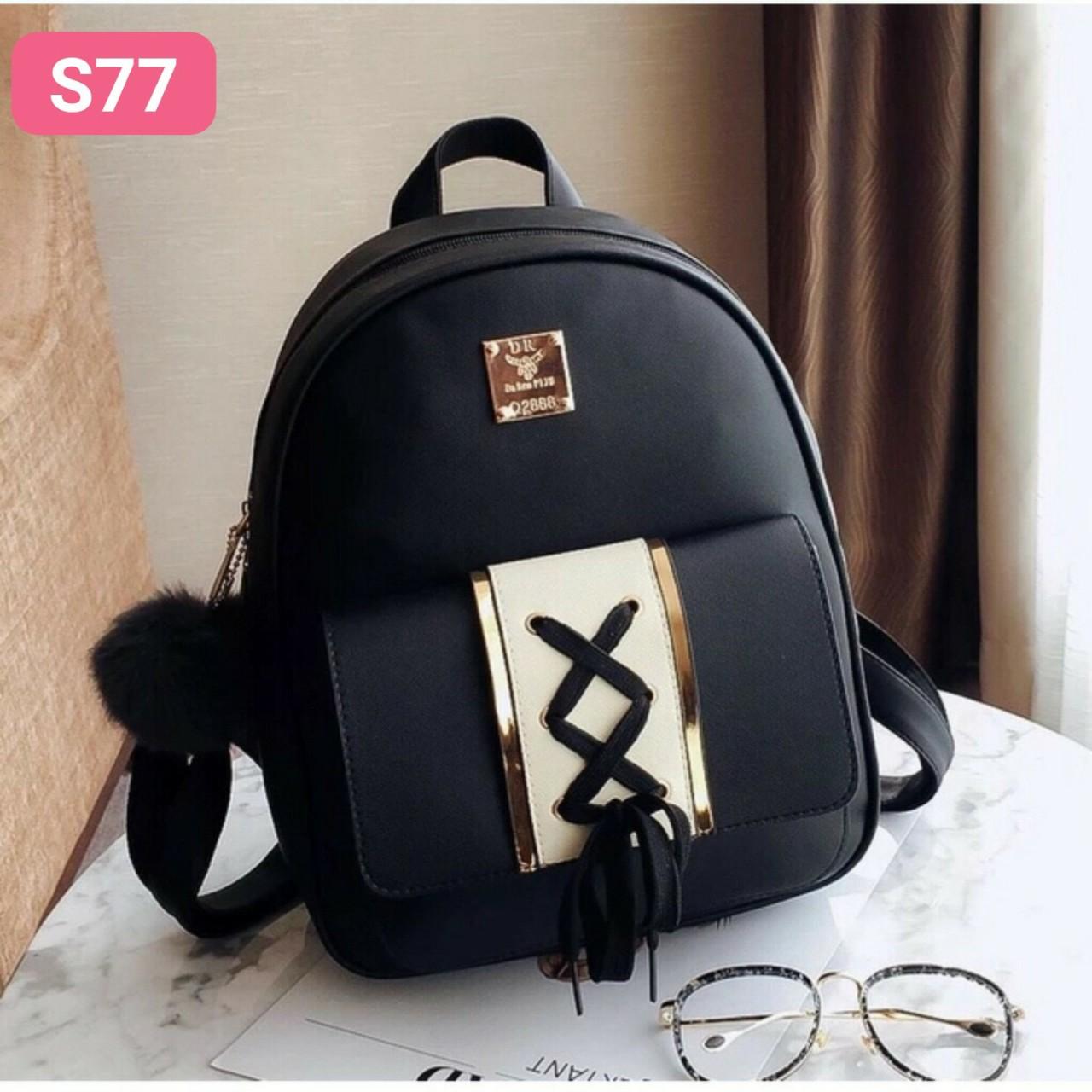 Balo thời trang da mini đan nơ túi s77