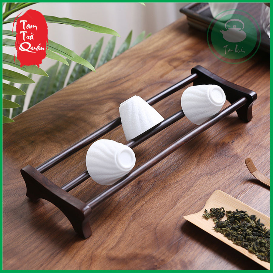 Gác chén trà gỗ mun