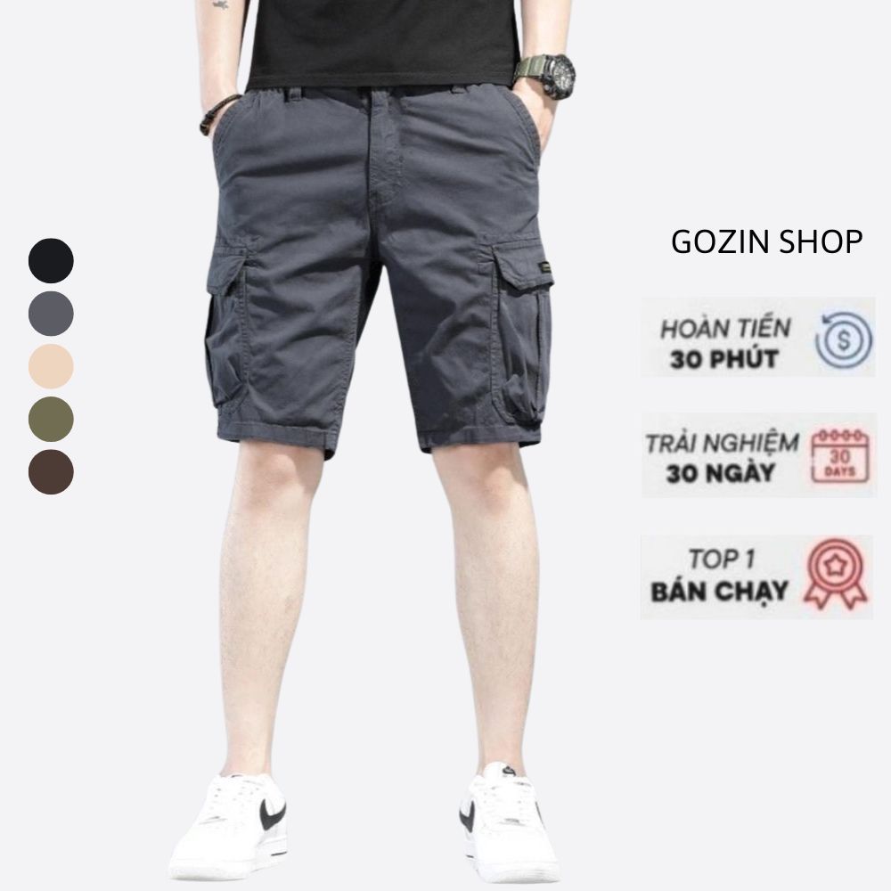 Quần short nam kaki gozin chất liệu kaki co giãn cao cấp dáng hàn quốc -ja02