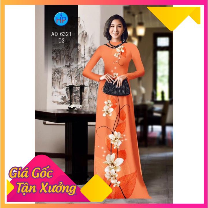 Áo dài lụa 🎀freeship🎀 áo dài phối hoa nổi bật áo dài truyền thống việt nam