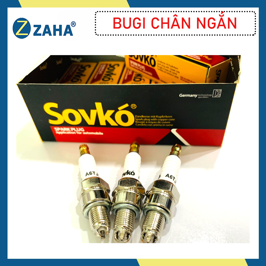 Bugi SOVKO 3 chấu chân ngắn ZAHA cho nhiều dòng xe máy như wave future sirus cup dream jupiter...