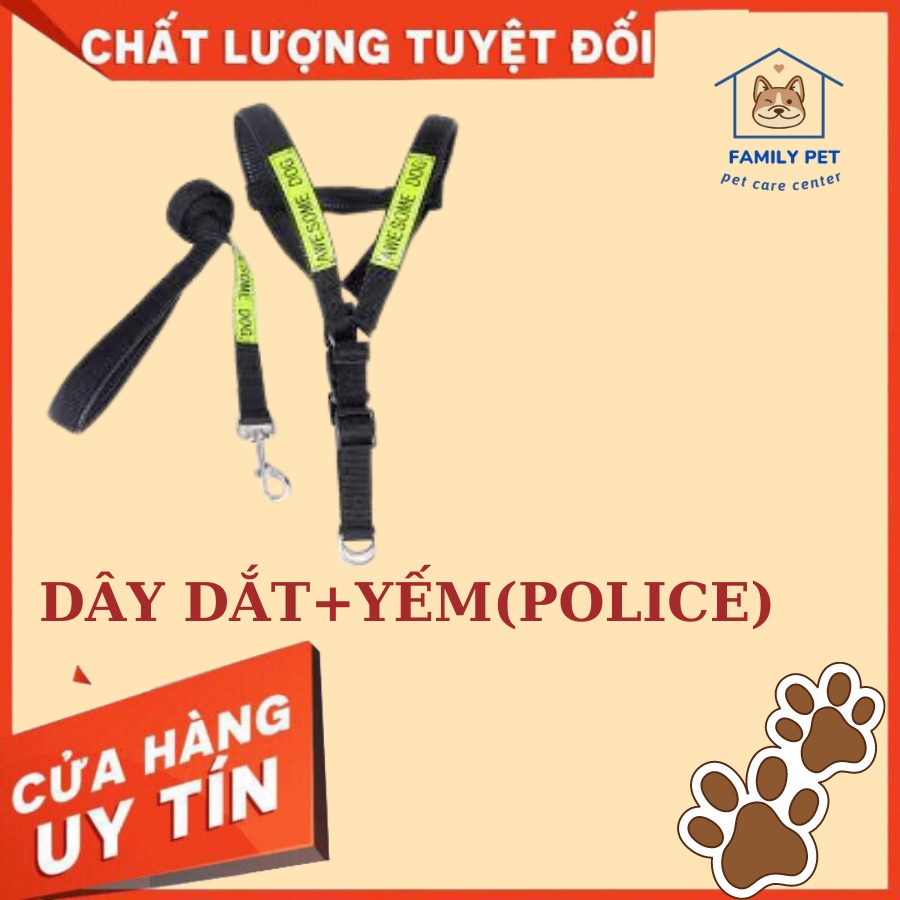 Dây dắt chó Police dù