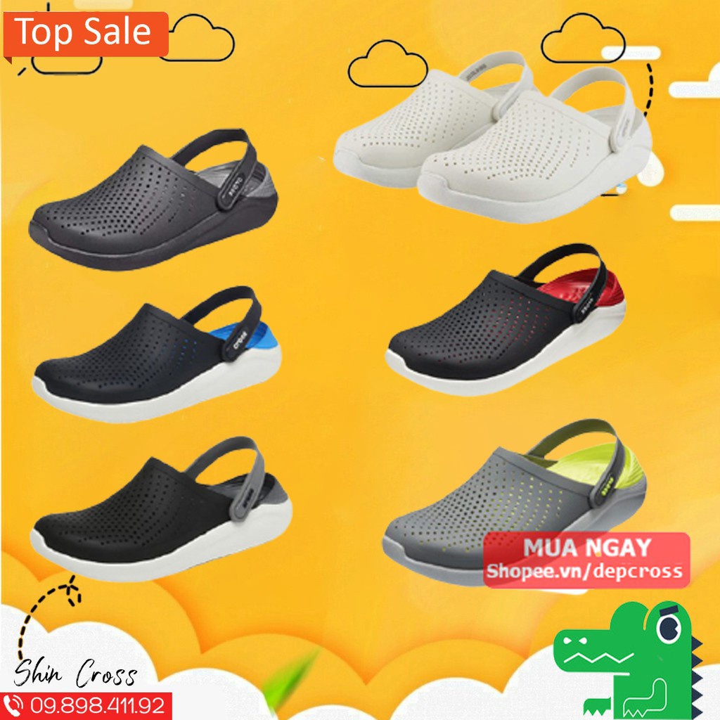 Dép Cross Quai Ngang Nhiều Màu, Nhiều Size Lựa Chọn Dành CHo Cả Nam Và Nữ Đế Chống Trơn Trượt, Nhiều Lỗ Thoáng Khí Giúp Thoải Mái Khi Mang