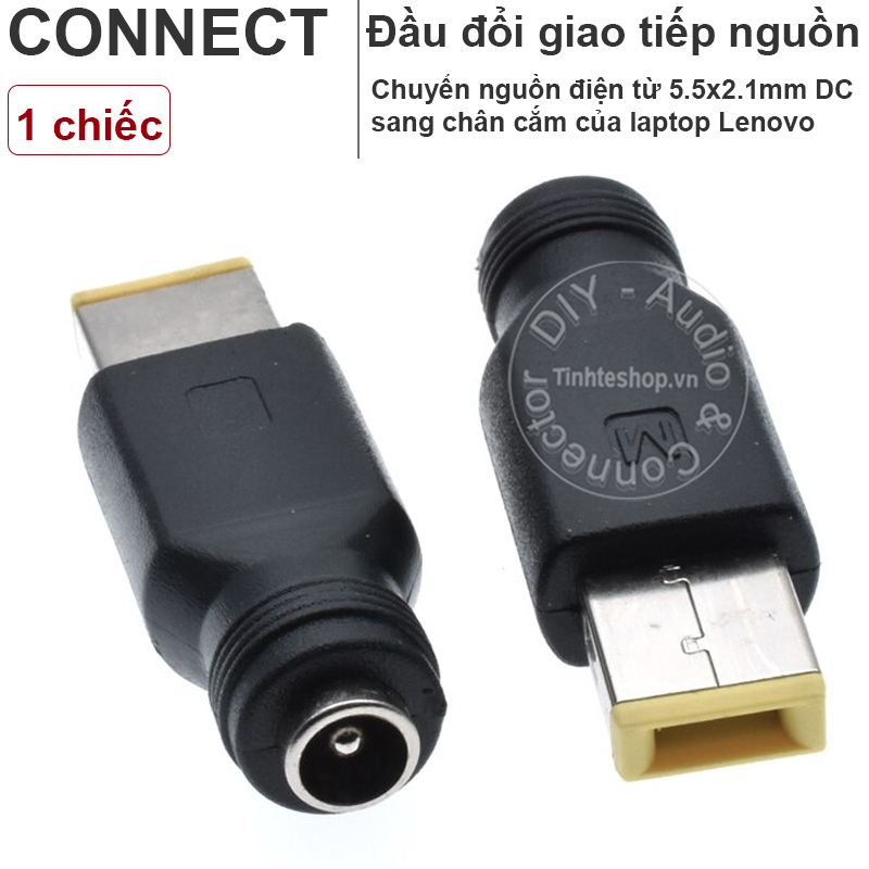 Đầu chuyển nguồn chân tròn 5.5*2.1mm sang chân vuông laptop Lenovo Thinkpad