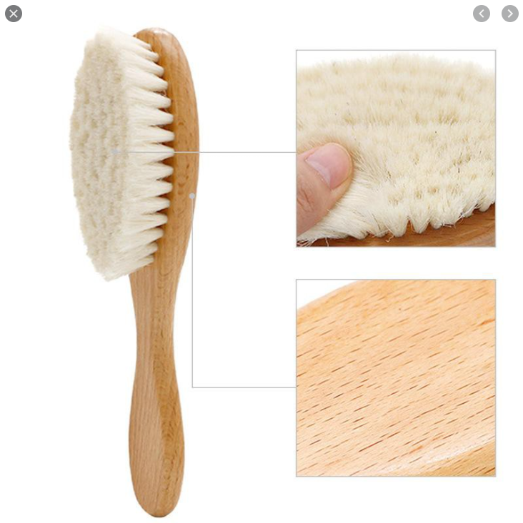 Chổi phủi tóc cán gỗ phủi râu cầm tay cho Barber