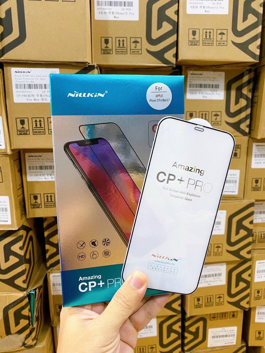 Kính cường lực cho iP 12/ 12 Pro/ 12 Mini/ 12 Pro Max Full màn hình 3D Nillkin CP+ PRO