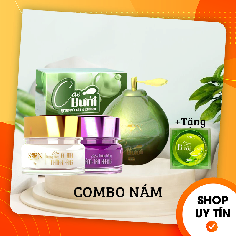 Combo giảm nám trắng tím son cosmetic + cao bưởi lớn son cosmetic tặng cao bưởi nhỏ