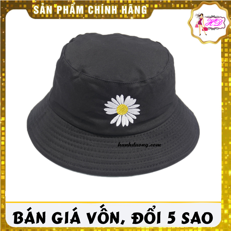 [HCM]Nón bucket hoa cúc đẹp dành cho nam và nữ hot trend vải cotton bền đẹp thêu nổi hoa cúc thời trang