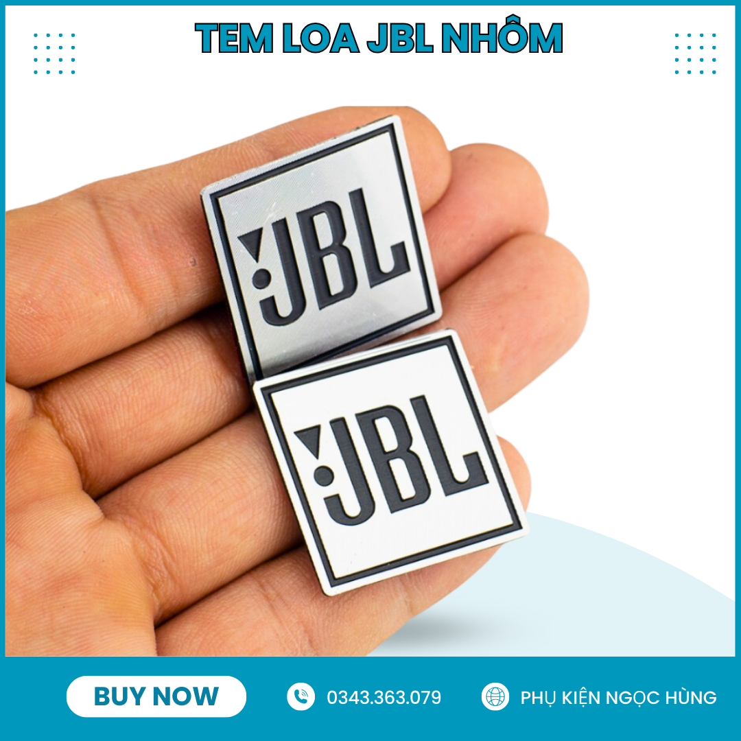 Tem loa nhôm jbl vuông 2.7cm dán loa