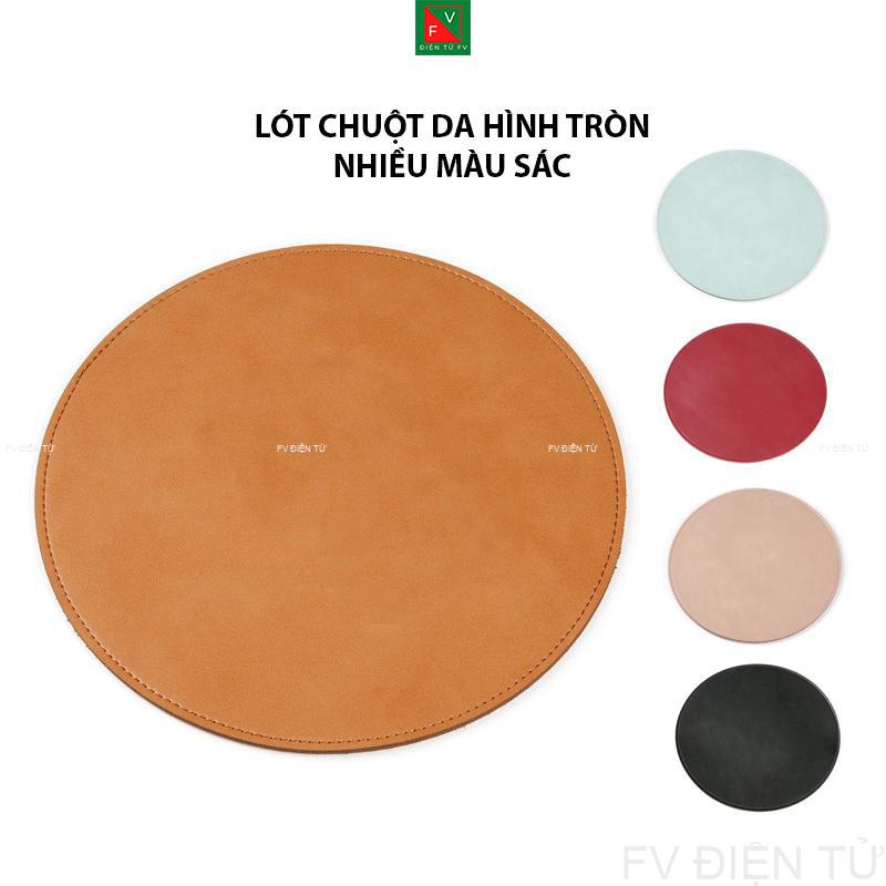 Miếng lót chuột da hình tròn, không thấm nước, đường kính 22 cm