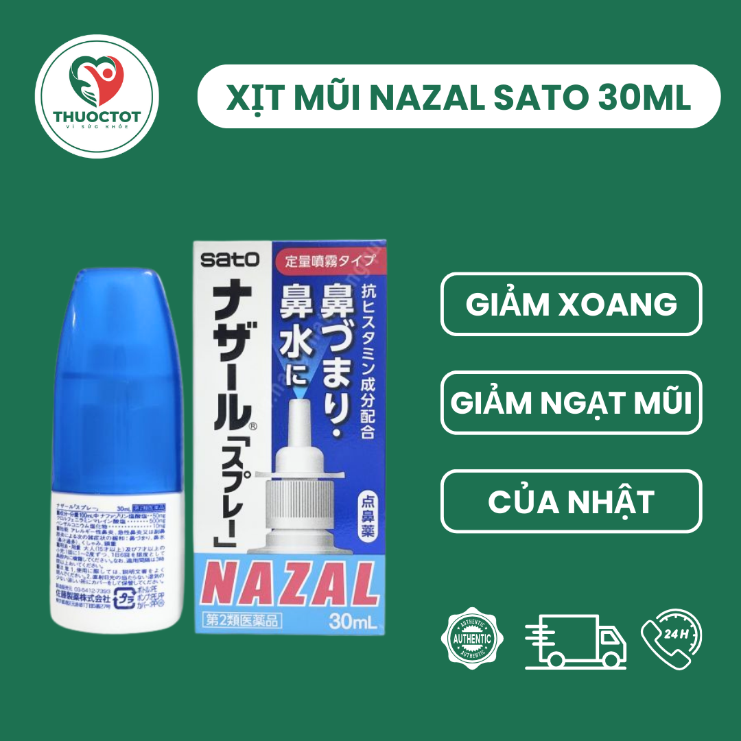 Xịt xoang Nazal 30ml của Nhật, Xịt mũi Nazal Nhật Bản