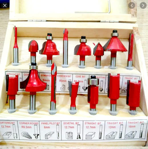 Bộ 15 Mũi Soi Cốt 12.7mm/Cốt 6.35mm - Chuyên Dùng Cho Máy Phay Cầm Tay, Máy Bàn Router