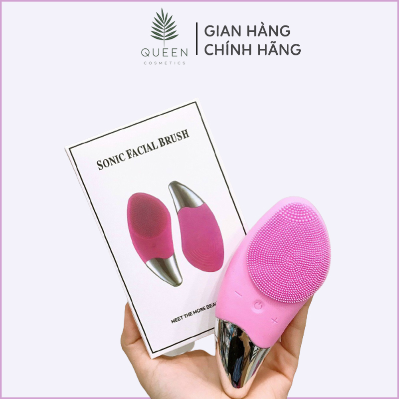 Máy rửa mặt cầm tay mini chính hãng Sonic Facial dụng cụ chăm sóc da mặt bằng sóng âm bảo hành 12 tháng