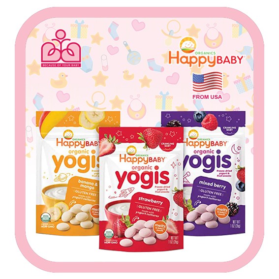 Sữa chua khô Happy Baby Organic cho bé ăn dặm USA
