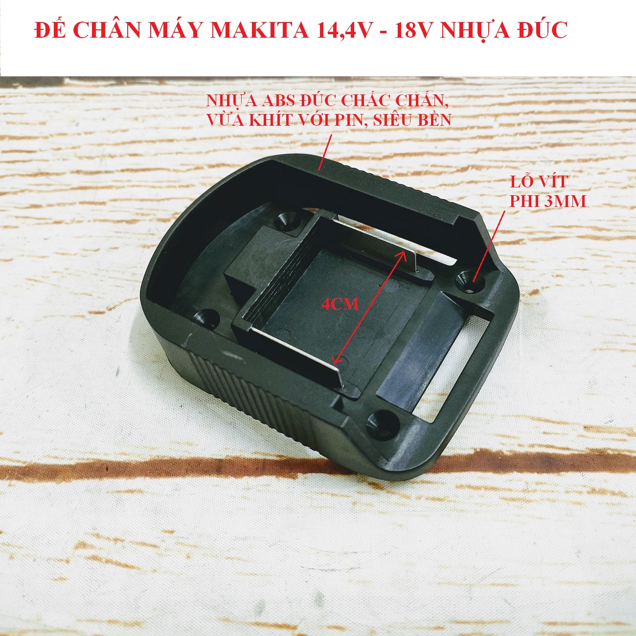 SV Đế chân máy Makita trượt 18V nhựa đúc, cài pin lấy nguồn điện