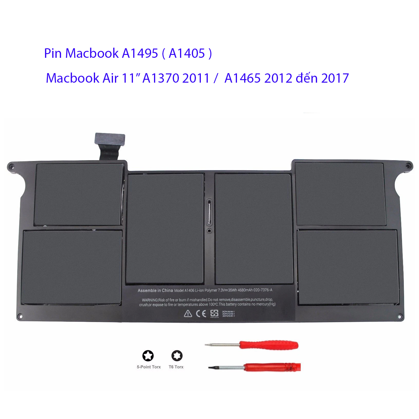 Pin Mac-book Air 11 A1406 A1495 cho A1370 A1465 từ 2011 đến 2015