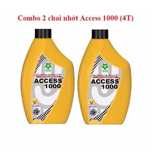 Combo 2 chai nhớt xe số cao cấp access 1000 4t 800ml - nk-access