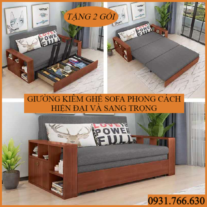 Giường ngủ hiện đại có thể biến thành chiếc sofa vô cùng sang trọng cho căn hộ của bạn.Kích thước 1m46 x 1m95