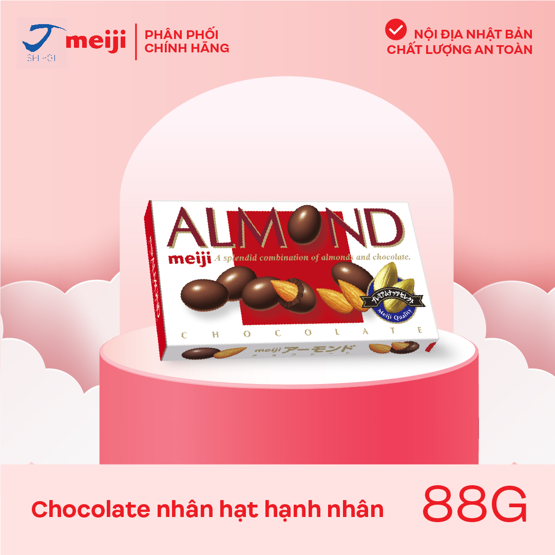 Socola nhân hạt Hạnh nhân Meiji Almond Chocolate 79g Nhật Bản