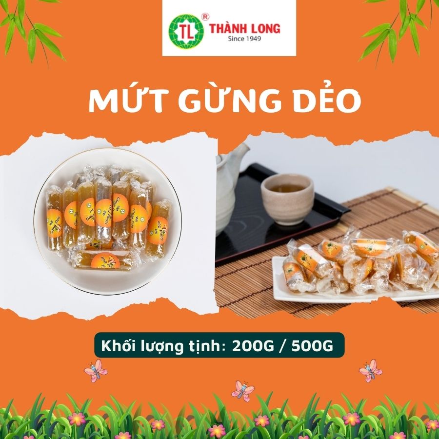 Mứt gừng dẻo thành long 120g/200g/500g - mứt tết - mứt truyền thống - việt nam