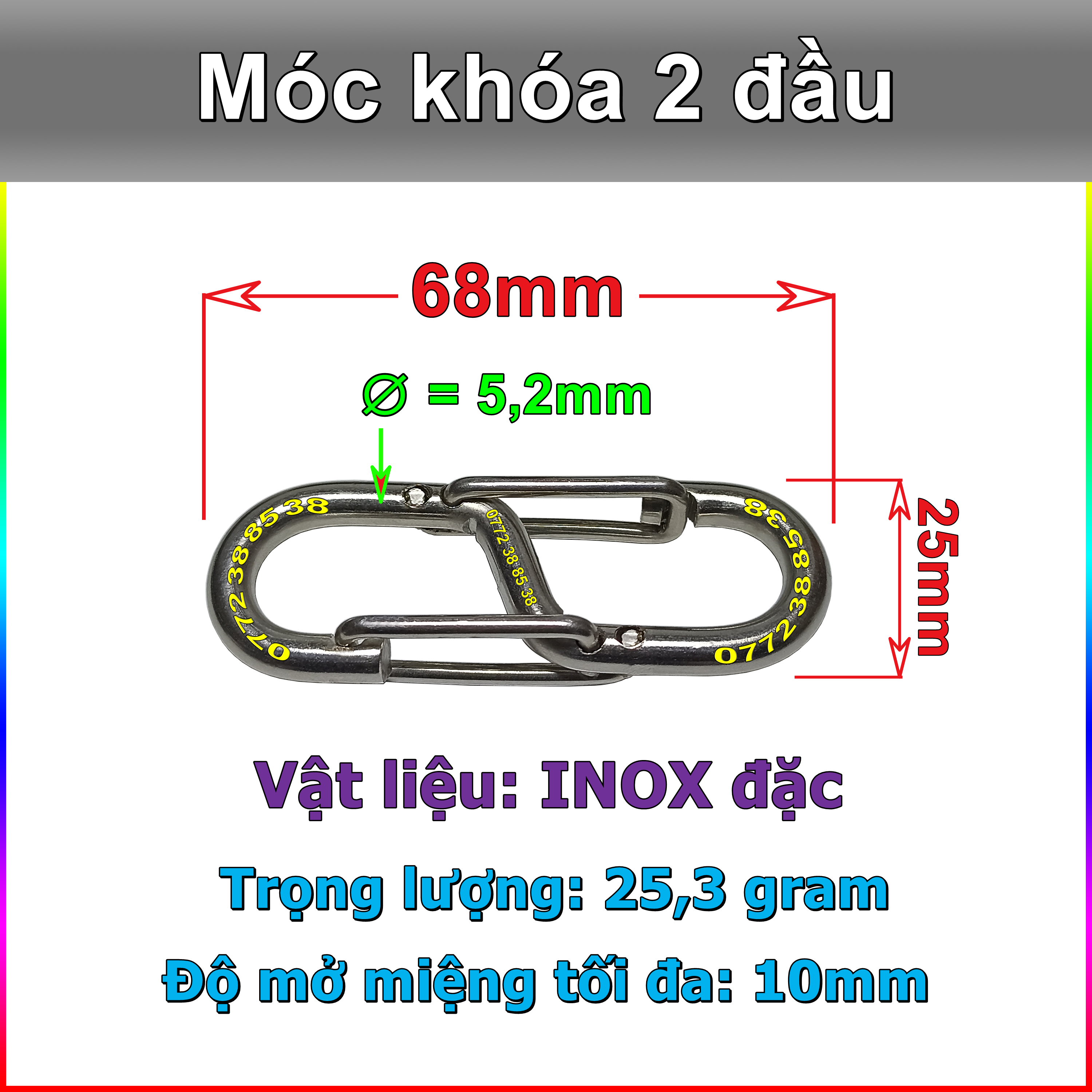 Móc khóa 2 đầu bằng inox