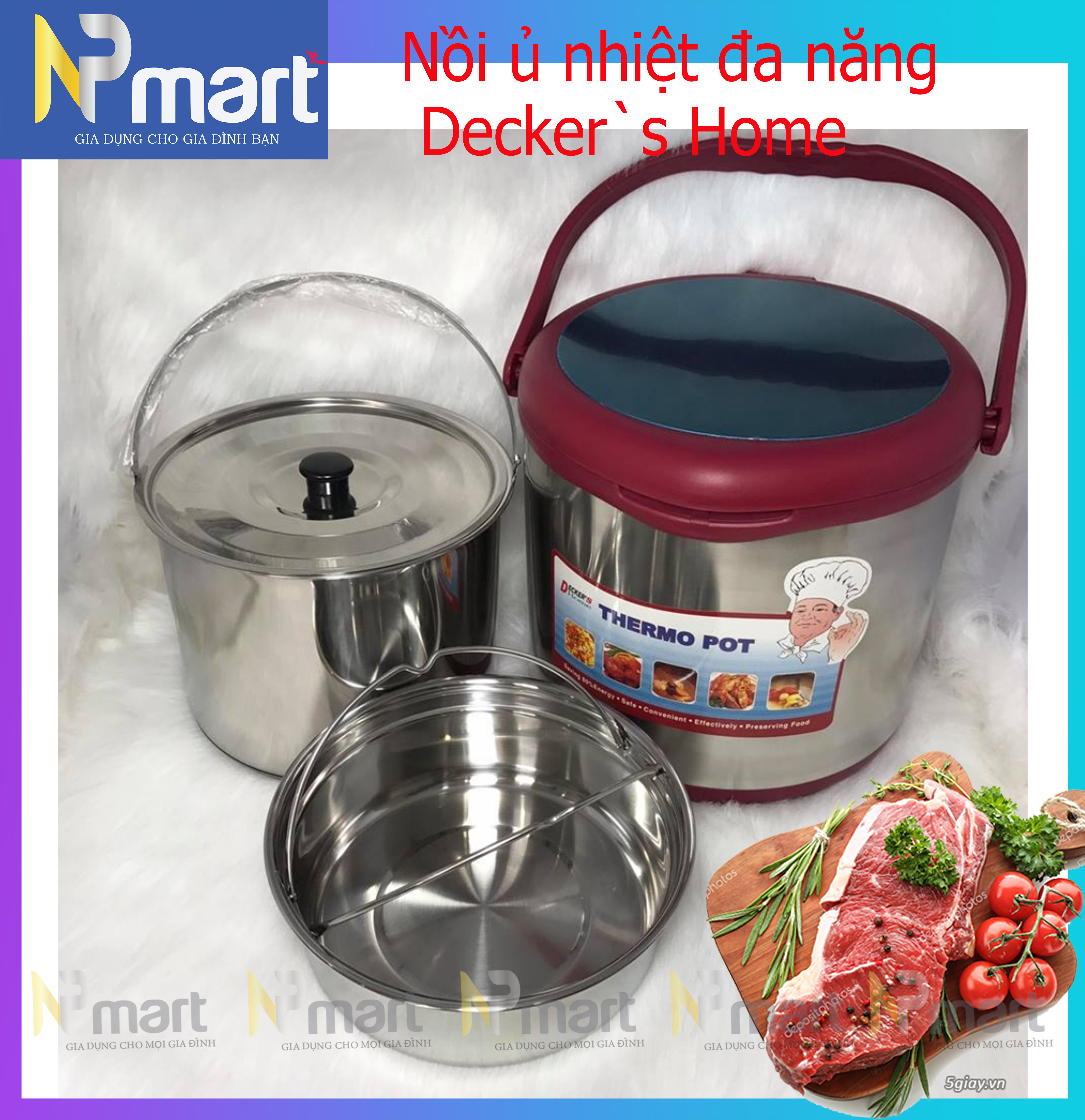 Nồi ủ nhiệt đa năng 6lit decker’s home sx-60bf - hàng chính hãng