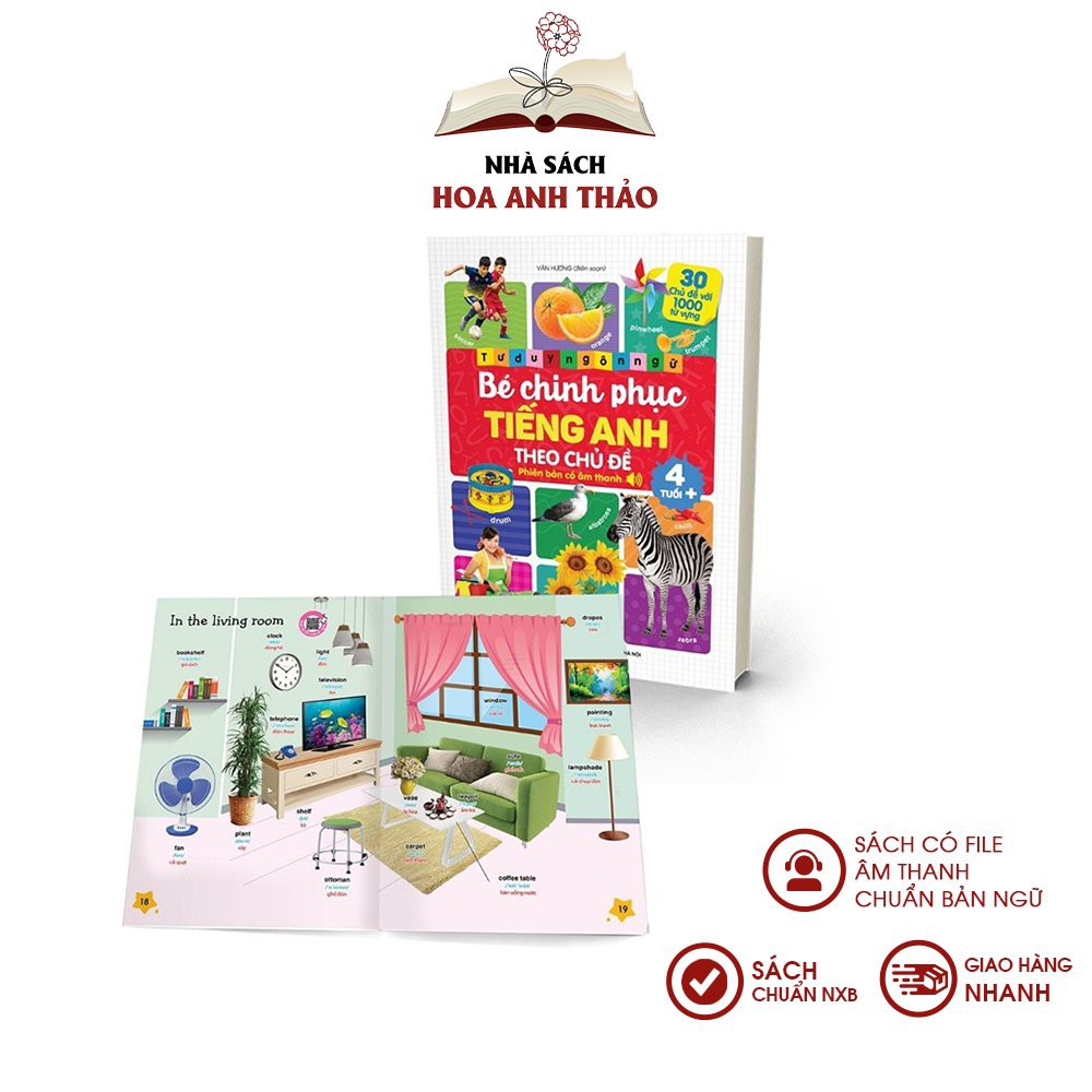 Sách tiếng anh cho bé - Bé chinh phục tiếng anh theo chủ đề phiên bản có âm thanh