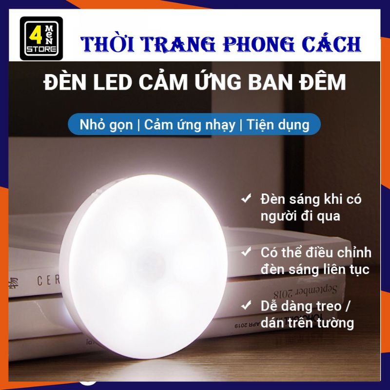 Đèn Cảm Biến Chuyển Động Tự Động Sáng Khi Có Người Tới Gần - Đèn Led Tròn Cảm Ứng Chuyển Động Dán Tường Sạc USB - Đèn Ngủ Cảm Ứng Tự Động