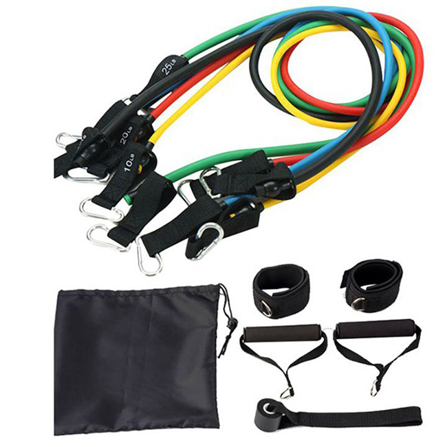 Bộ dây ngũ sắc đàn hồi tập Gym, dụng cụ tập gym, tập thể dục tại nhà đa năng, dụng cụ tập cơ tay