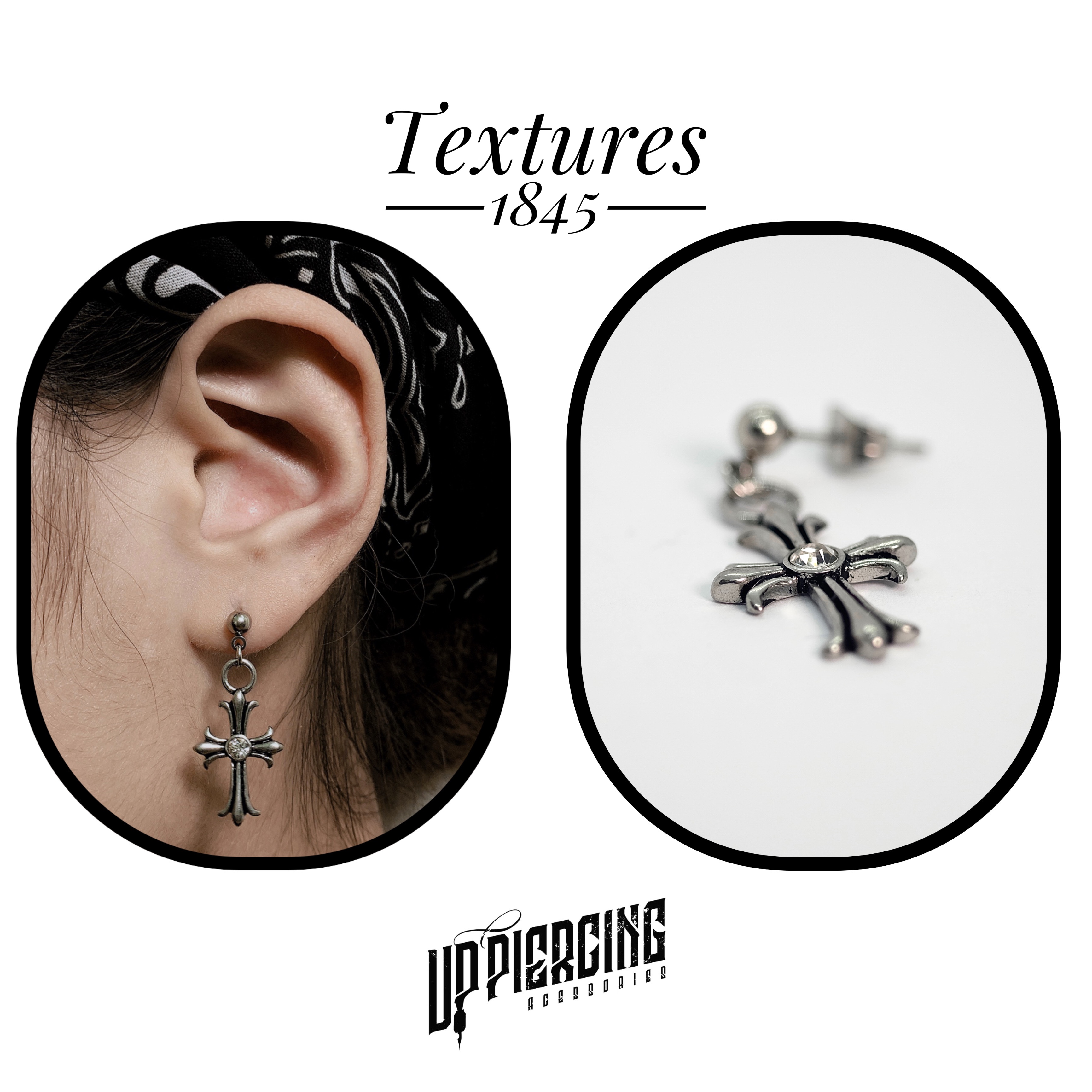 Khuyên tai Chrome hearts chốt bướm ( giá 1 chiếc)
