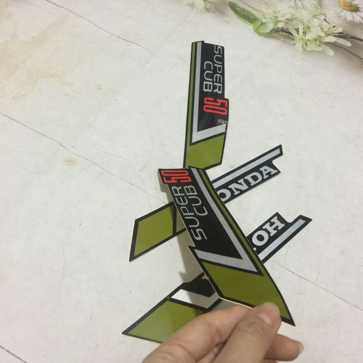 Tem 3 lớp CUB  81 màu XANH RÊU bản ngắn siêu chất ( số 50 - 90) tem logo dán xe máy, phụ kiện ô tô - xe máy