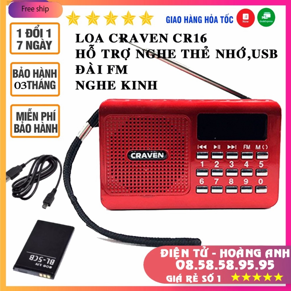 Loa đài Craven CR16 máy nghe nhạc đọc kinh phật dùng thẻ nhớ/USB