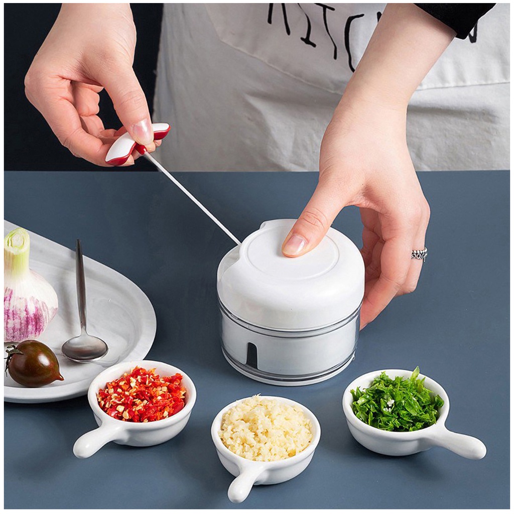 Dụng Cụ Xay Tỏi ớt cầm tay mini - Rút Dây Mẫu Mới