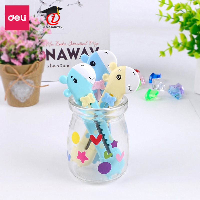 Dao rọc giấy Deli nhỏ 55mm hình hươu cao cổ 2022