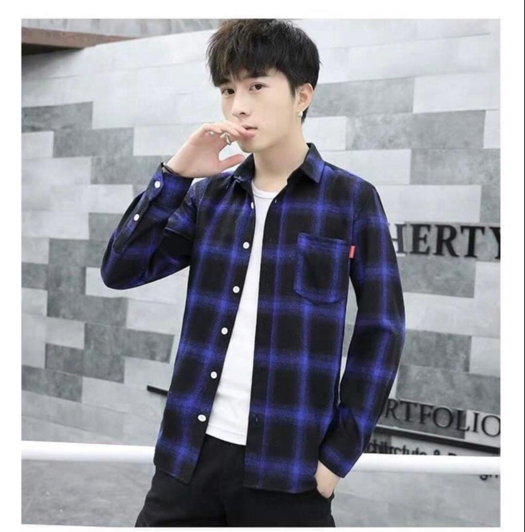 [HCM]Áo Khoác Unisex ( Có hình thật) Kiểu Dáng Sơ Mi Caro Trắng Đen Phối chữ phong cách cá tính
