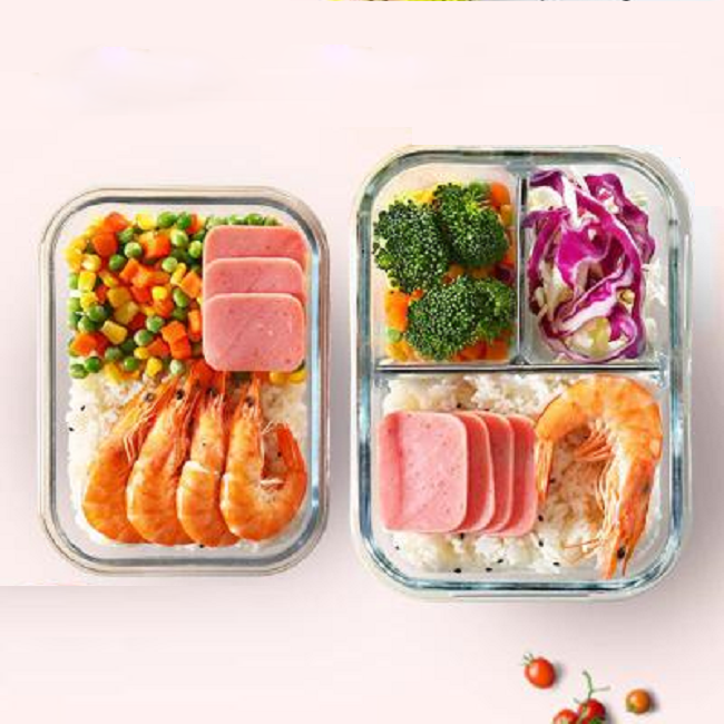 Hộp thủy tinh 1000 ml chia 3 ngăn - hộp thủy tinh 3 ngăn