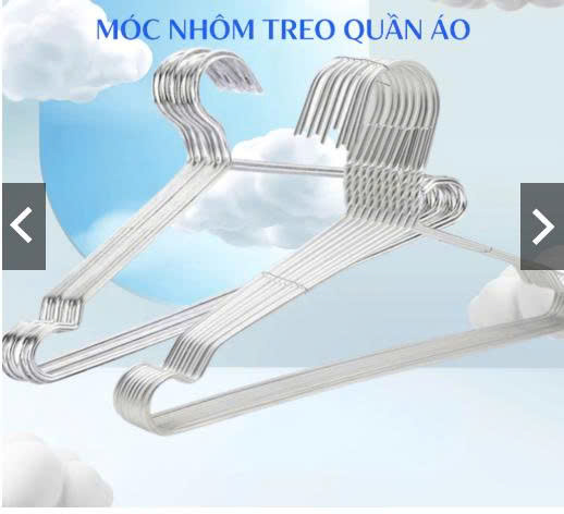  Combo 50 Móc nhôm treo quần áo người lớn Mắc phơi đồ Móc quần áo người lớn nhôm cực kì chắc chắn 