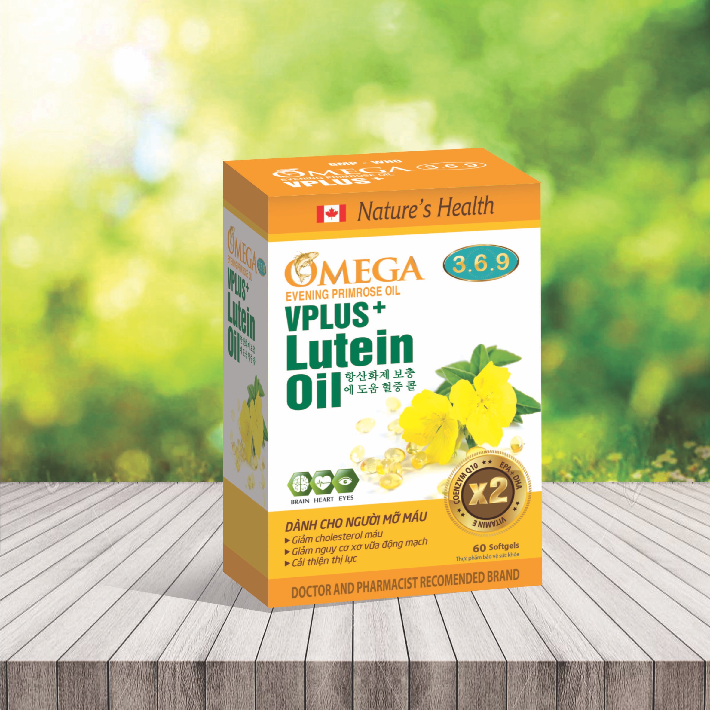 Viên Uống Omega 3.6.9 VPlus Lutein Oil- Dành Cho Người Mỡ Máu- Giúp Giảm Cholesterol Múa, Giảm Nguy Cơ Xơ Vữa Động Mạch, Sáng Mắt, Khỏe Tim Mạch