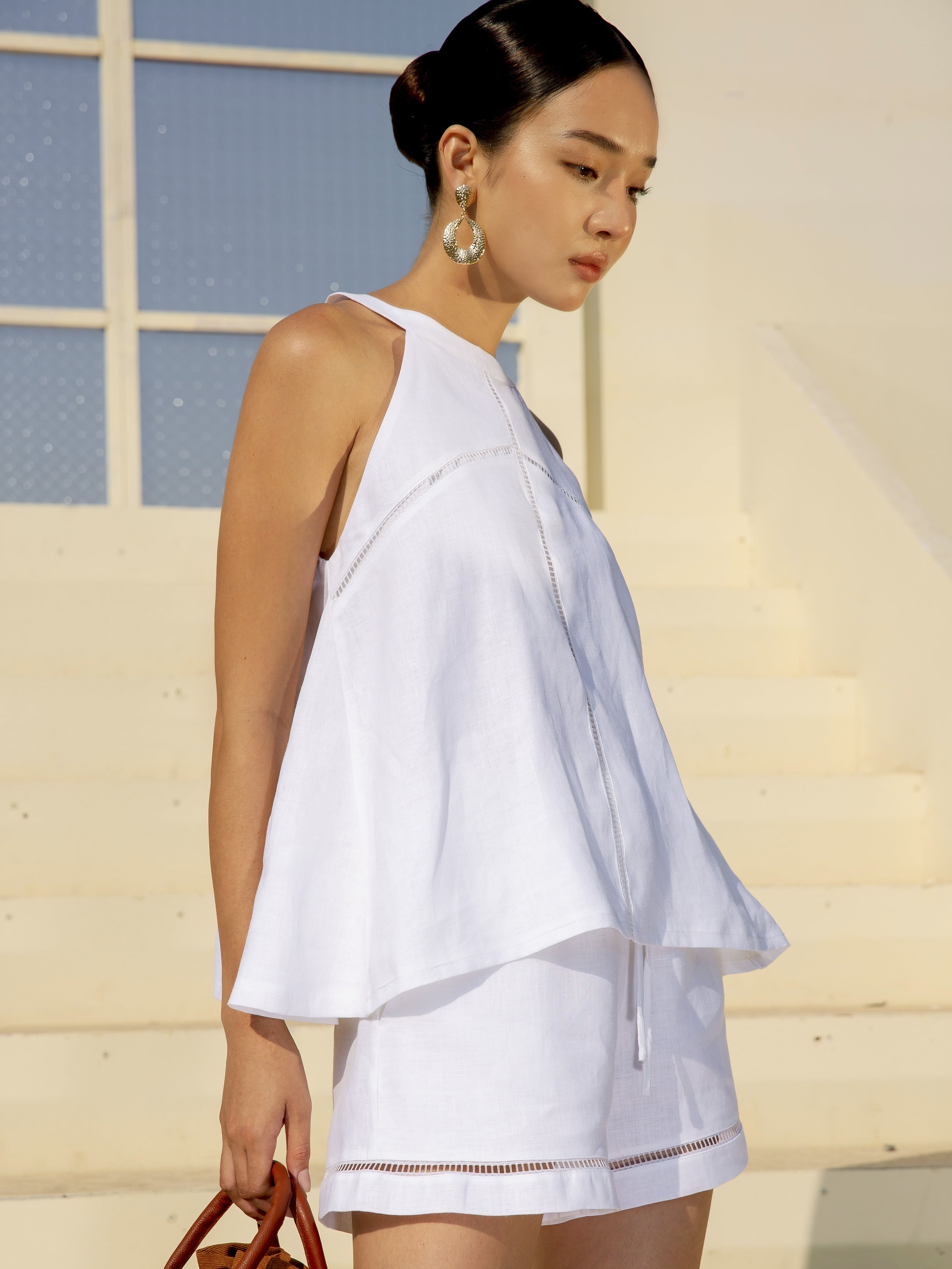 Áo linen cổ yếm - yv le & co