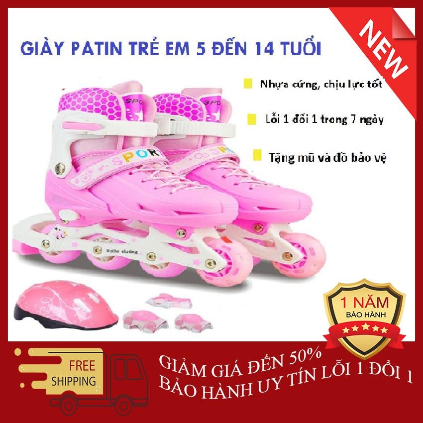 Giày trượt patin trẻ em SPORT - TẶNG Đồ Bảo Hộ, Giày Bền, Thoáng Khí, An Toàn Cho Bé - Ván trượt, giày trượt patin cho bé, giày patin 4 bánh