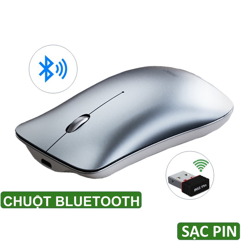 Chuột không dây Bluetooth+Wireless INPHIC, pin sạc lại, không ồn, siêu mỏng cao cấp tiện lợi