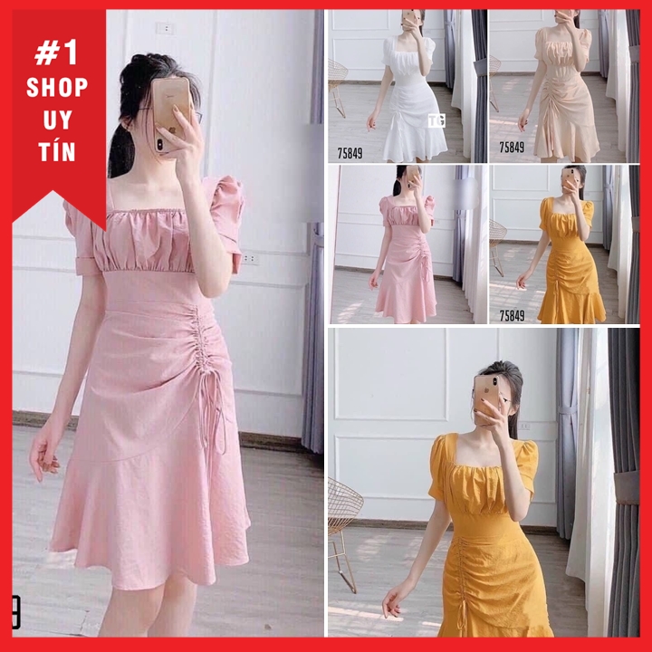 Đầm nhún eo siêu xinh phù hợp mọi hoàn cảnh đủ size 30 đến 72kg - 75849