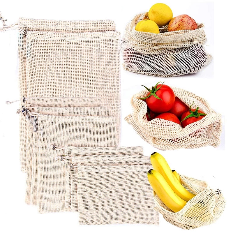Reusable Mesh Produce Bags / Vegetable Bag Organic Eco Friendly Shopping Storage Bag