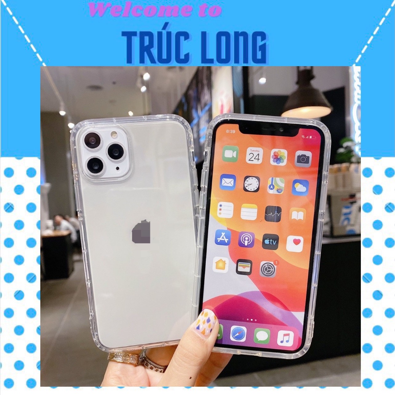 Ốp lưng trong suốt trái táo 5/5s/6/6s/7/8/Se /6 plus/6s plus/7 plus/8 plus/X/Xs/Xs max/11 Pro Max/12 Pro Max/13 Pro Ma