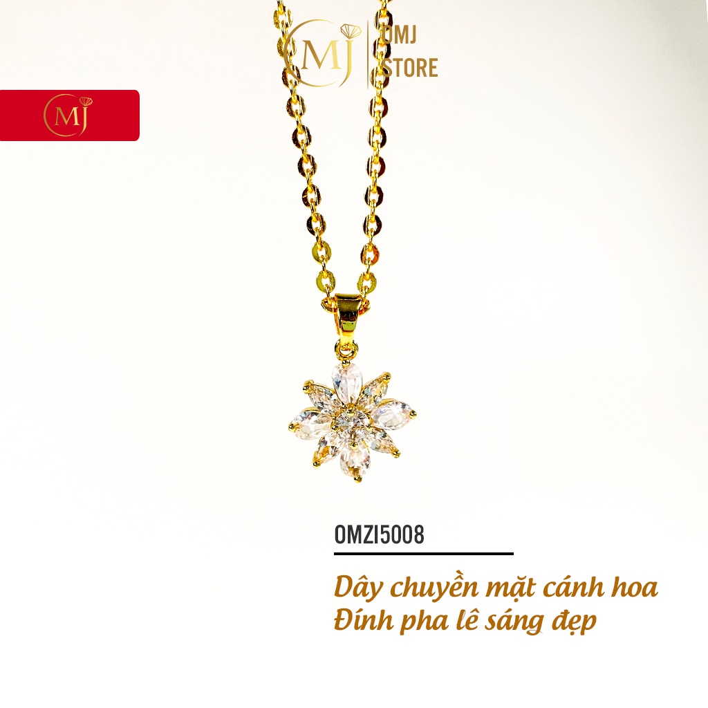Dây chuyền nữ OMZI5008 vòng cổ mặt cánh hoa đá